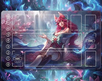 Spirit Blossom Ahri TCG Riftbound Playmat | League of Legends Card
