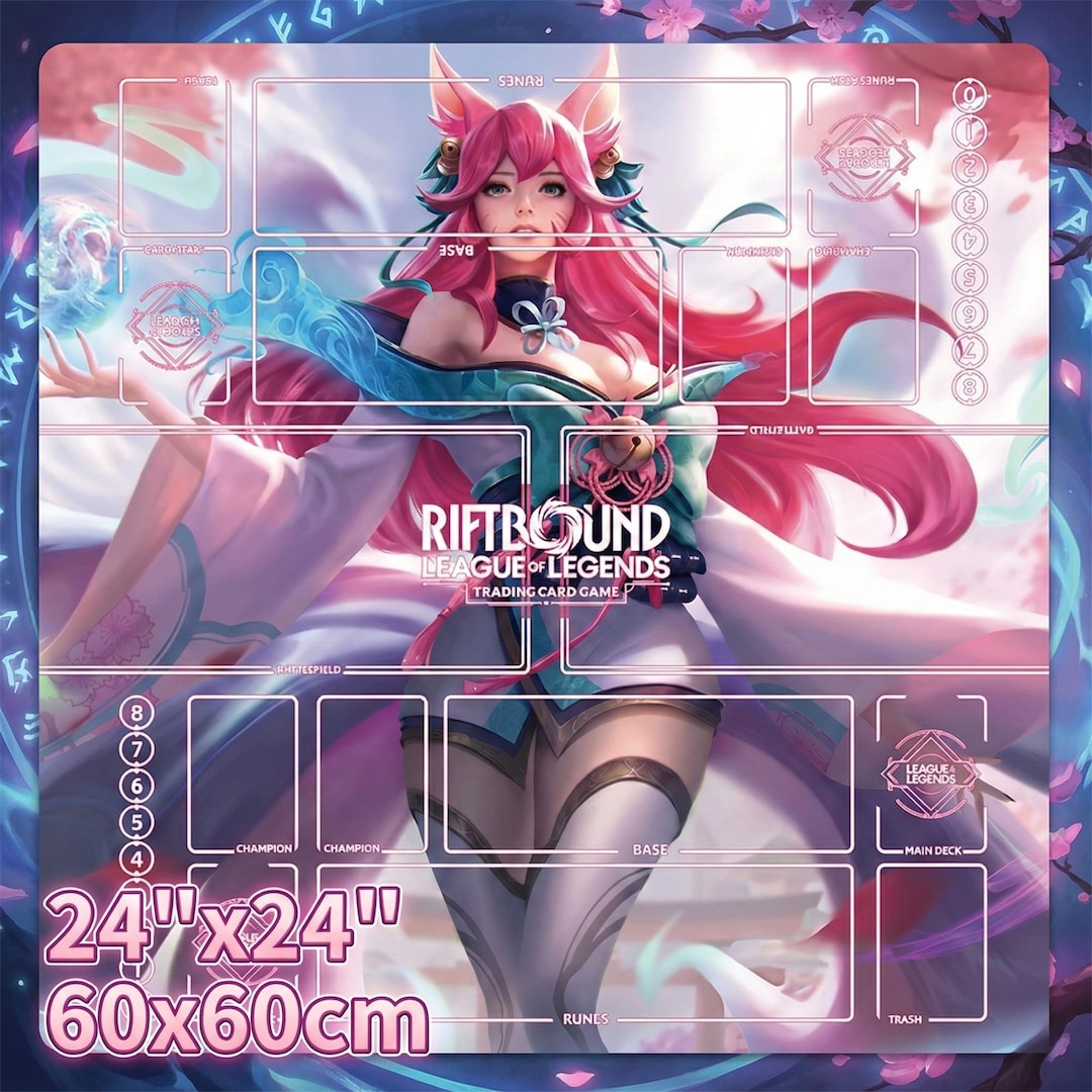 Ahri Riftbound Playmat Two Players - League of Legends Trading Card ...