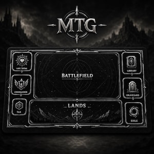 Commander speelmat met zones – 61 x 36 cm MTG EDH leermat, cadeau voor nieuwe spelers en accessoire voor ruilkaartspellen