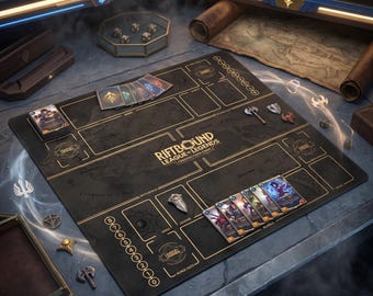 Tapis de jeu Riftbound TCG pour deux joueurs, tapis de jeu de cartes League of Legends 24 x 24, tapis de bureau duo Battlefield, cadeau pour joueur