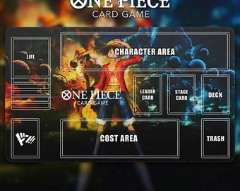 One Piece Card Game Playmat - Luffy & Ace Edition - TCG Gaming Mat with Battle Zones - Premium Card Game Desk Mat - Gift for Gamers