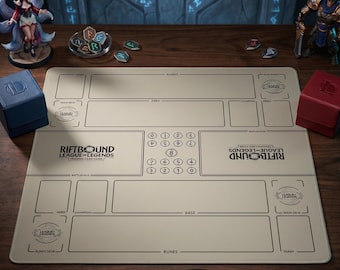 Riftbound Playmat Two Players - League of Legends Trading Card Game - Duo Zones Battlefield 24" x 24" inches (60x60 cm)