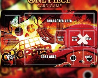 One Piece TCG Playmat Tony Tony Chopper | Custom Card Game Mat with Zones | OPCG Desk Mat | Stitched Edge Gaming Mousepad, Anime Accessories