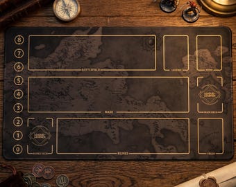 League of Legends Playmat – Riftbound Battlefield TCG Gaming Mat 24 x 14 in Tournament Style