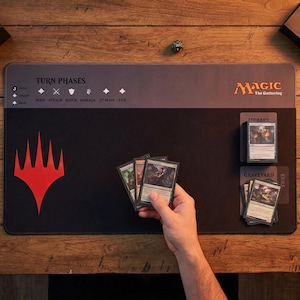 MTG Playmat with Zones, Magic the Gathering Commander Mat, Zoned TCG Desk Mat 24 x 14 inches