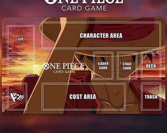 One Piece TCG Playmat - Monkey D. Luffy Custom Card Game Mat with Zones - Anime TCG Desk Mat - Gift for One Piece Fans & Players