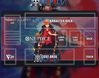 One Piece Card Game Playmat Monkey D. Luffy - TCG Mat with Defined Card Zones, Leader, Stage,& DON -Premium Anime Desk Mat for One Piece TCG