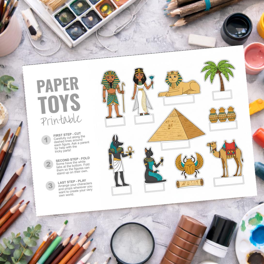 Egyptian Printable Paper Toys Cut Outs | Ancient Egypt Craft Activity ...