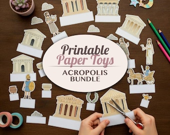 Acropolis Printable Paper Toy Diorama Kit | Ancient Greek Craft Activity Cut Outs