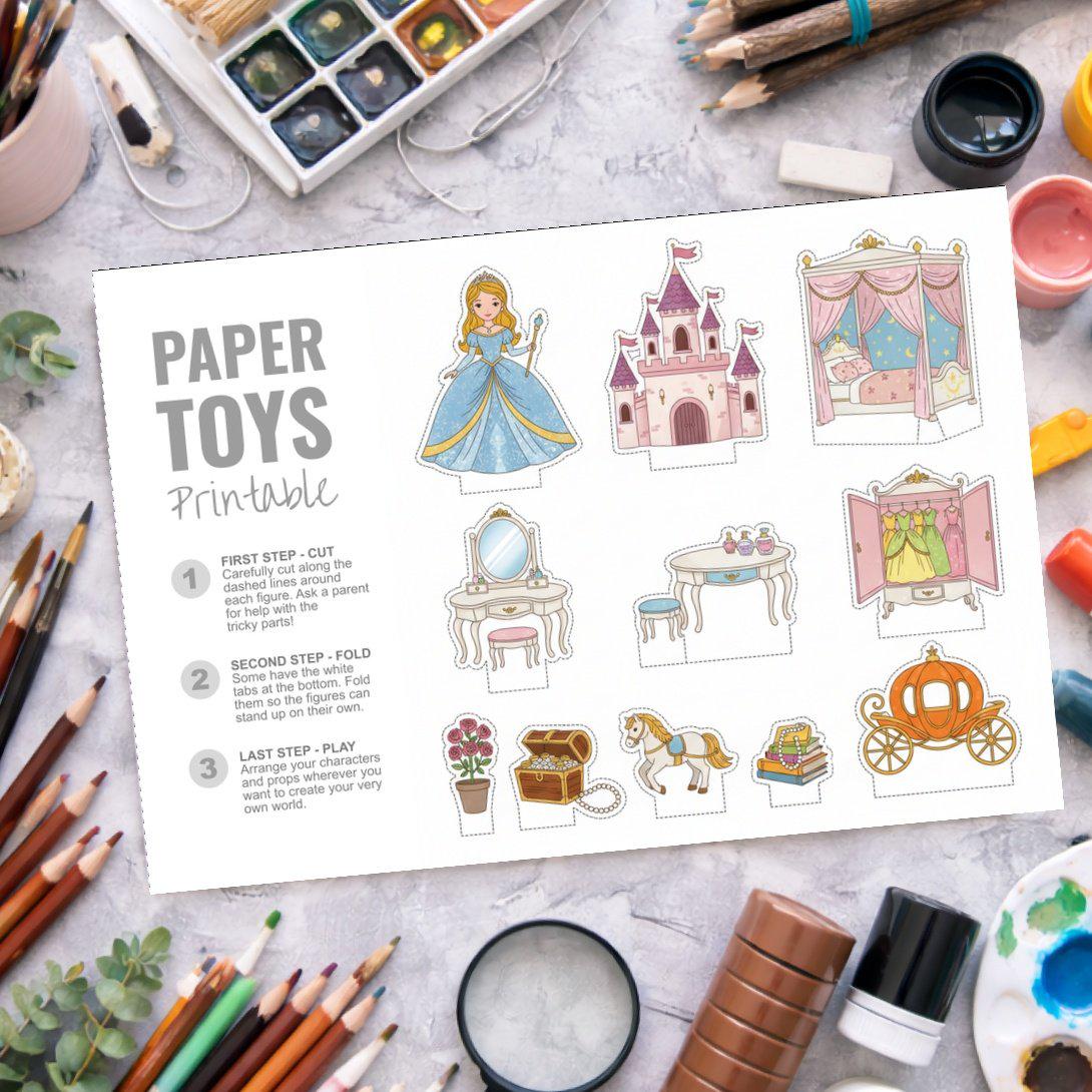 Fairytale Castle Printable Paper Toy Bundle | Diorama Craft Activity ...