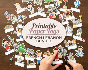 Lebanon Printable Paper Toy Bundle | Mediterranean Architecture Diorama Cut Outs