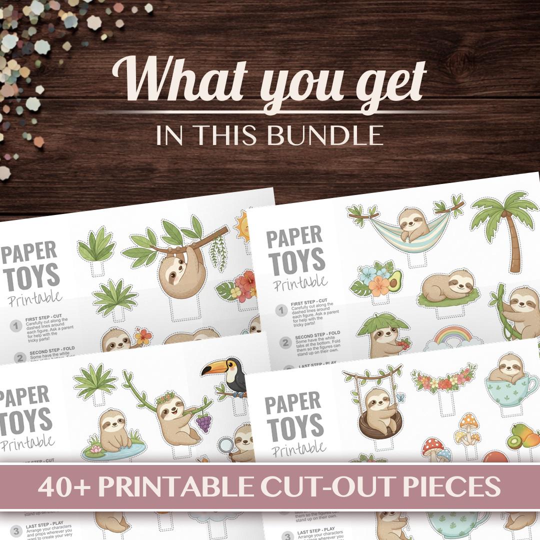 Sloth Paper Toy Baby Sloth Printable Paper Toy Diorama Craft Activity Cut Outs - Etsy