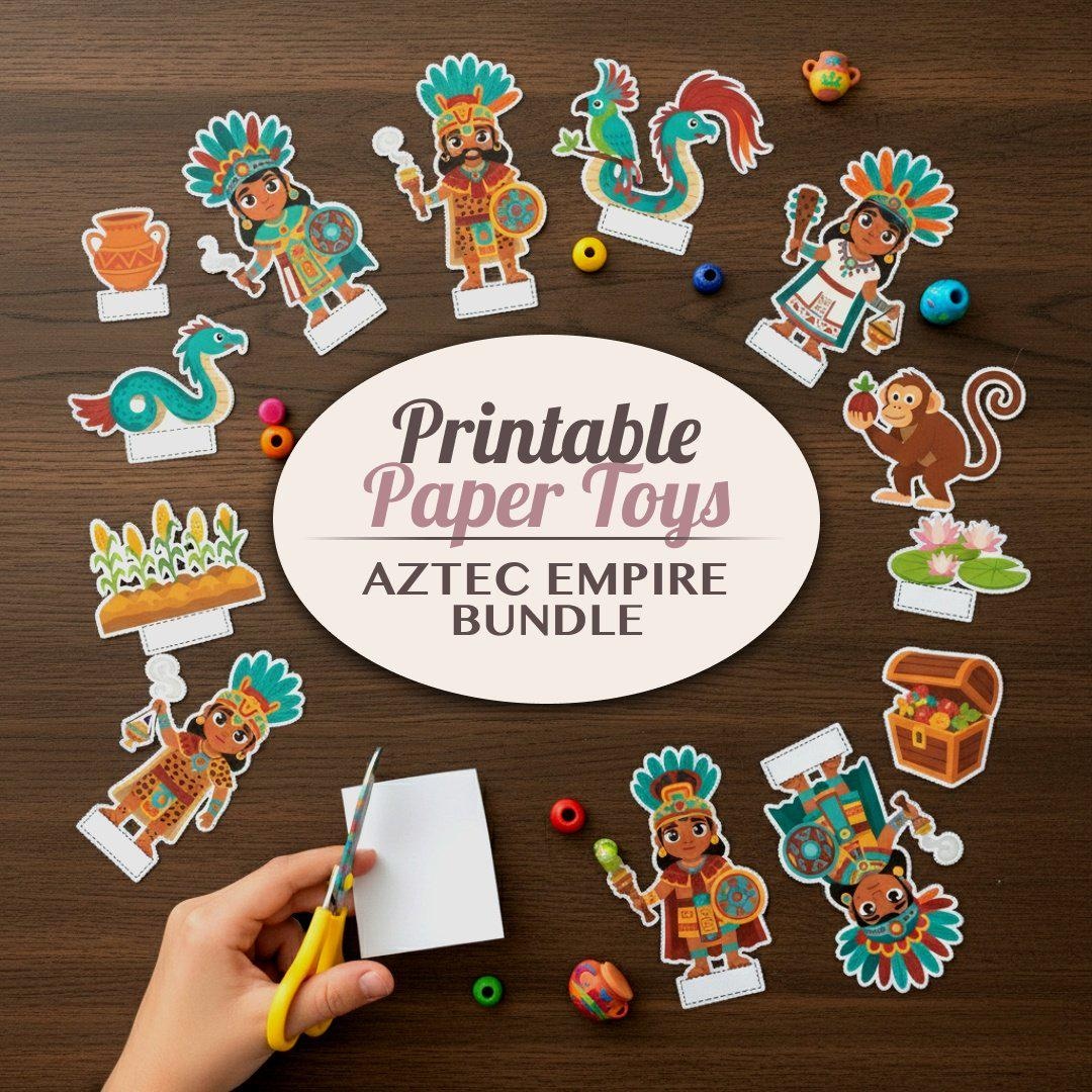 Aztec Empire Printable Paper Toy Diorama | Ancient History Cut Outs ...