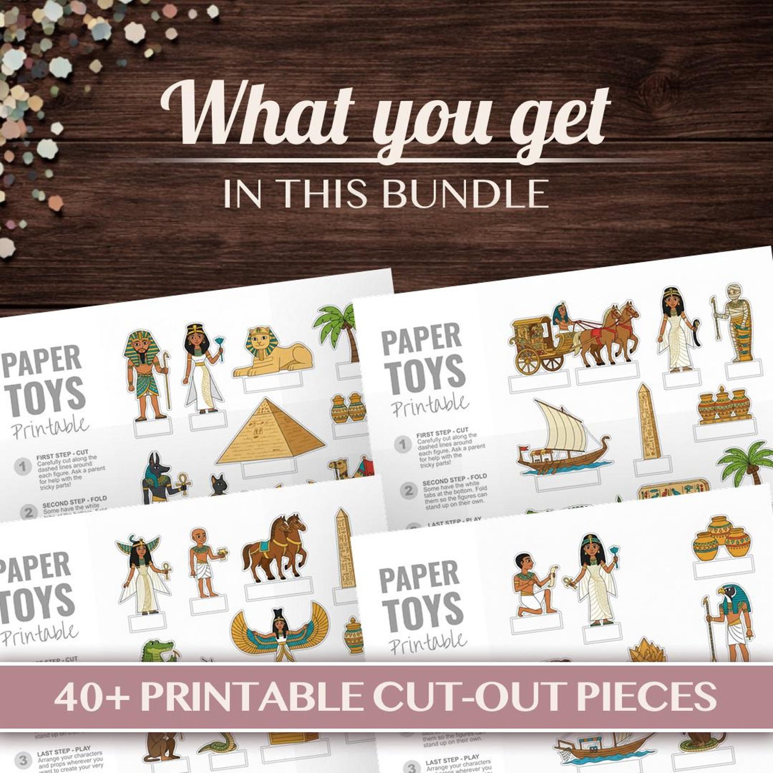 Egyptian Printable Paper Toys Cut Outs | Ancient Egypt Craft Activity ...