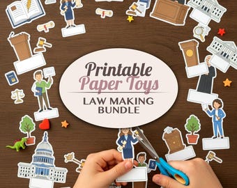 How Laws Are Made Printable Diorama | Legislative Process Paper Toy Bundle | Civics Craft Activity Cut Outs