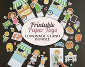 Lemonade Stand Printable Paper Toy Bundle | Kids Diorama Craft Activity | Cut Outs Kit