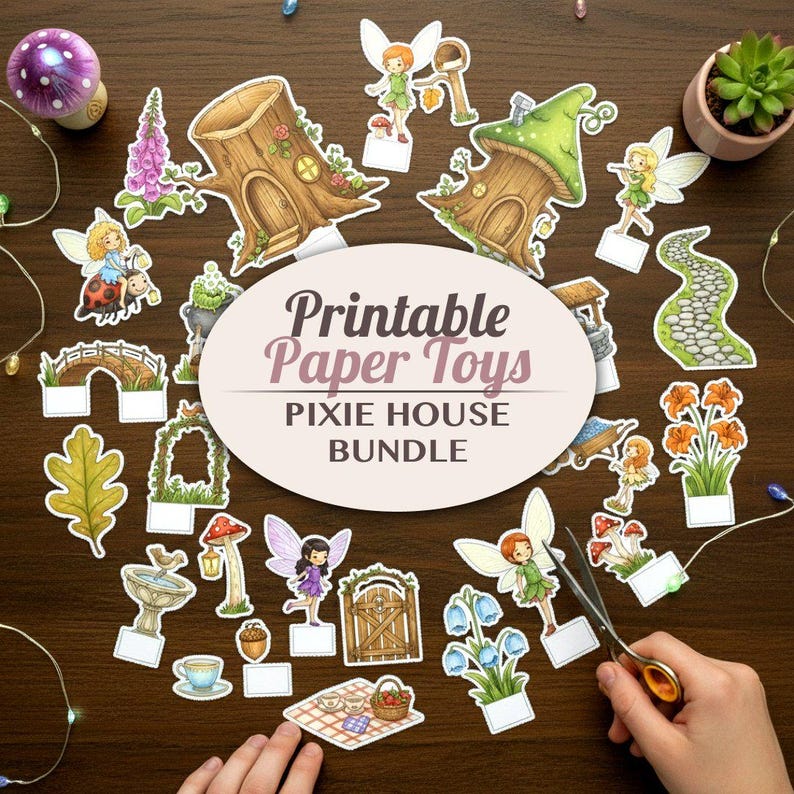 Pixie House Printable Paper Toy Bundle | Fairy House Cut Outs | Kids ...