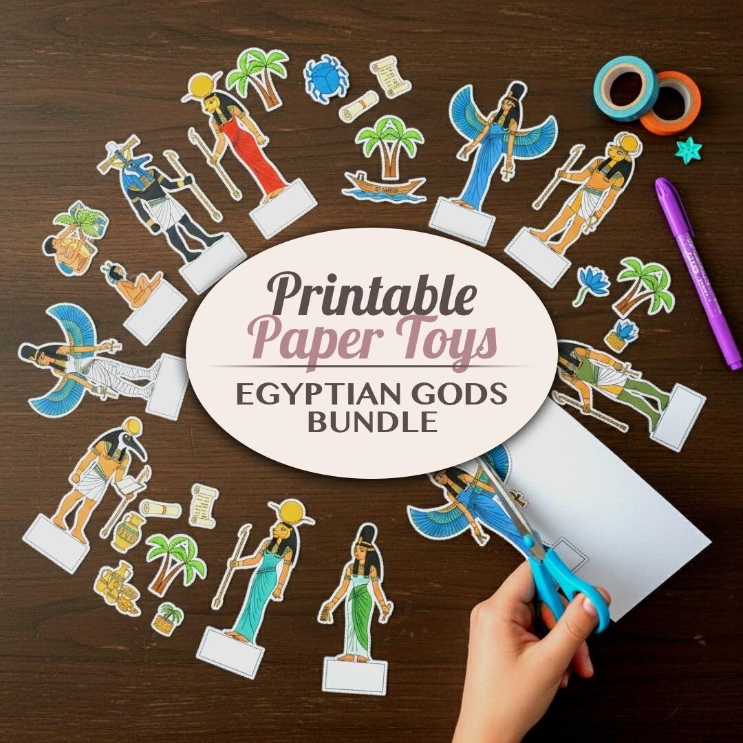 Paper God Ancient Egyptian Gods Printable Paper Toy Bundle | Mythology Diorama ...