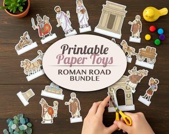 Roman Road Diorama | Printable Ancient History Paper Toy Bundle | Kids Craft Activity Cut Outs