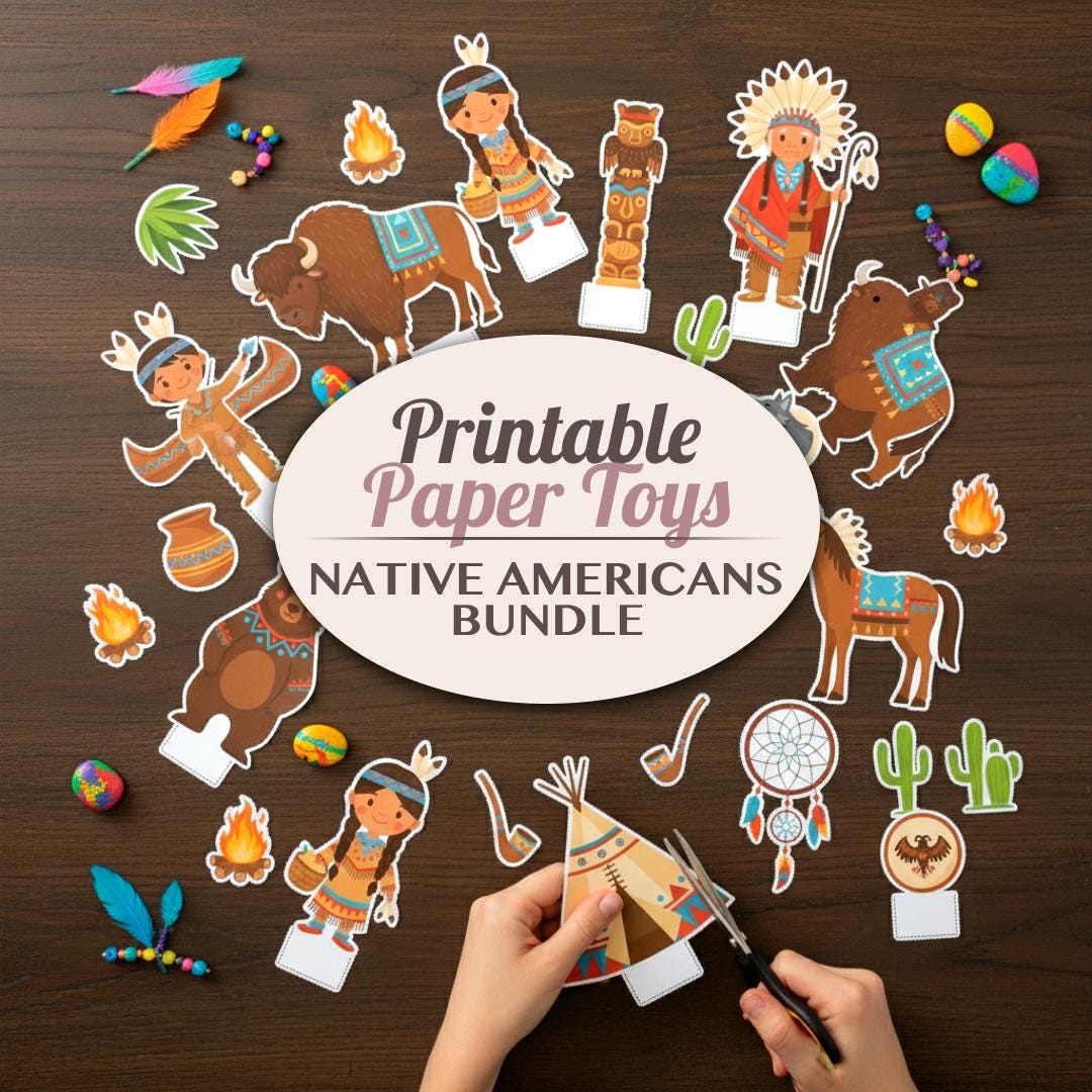 Native American Printable Paper Toy Cut Outs | Educational Craft ...