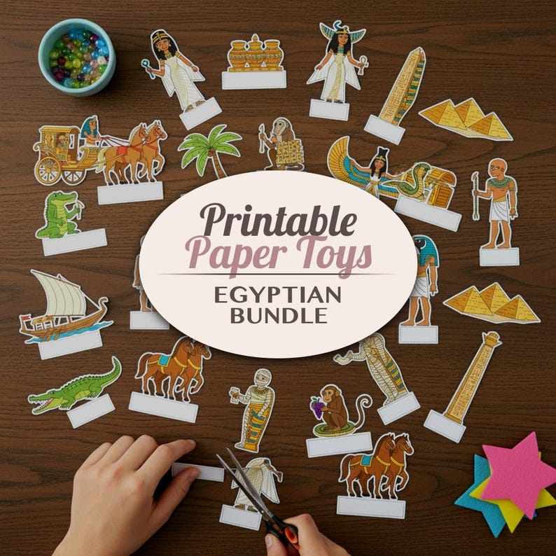 Egyptian Printable Paper Toys Cut Outs | Ancient Egypt Craft Activity ...