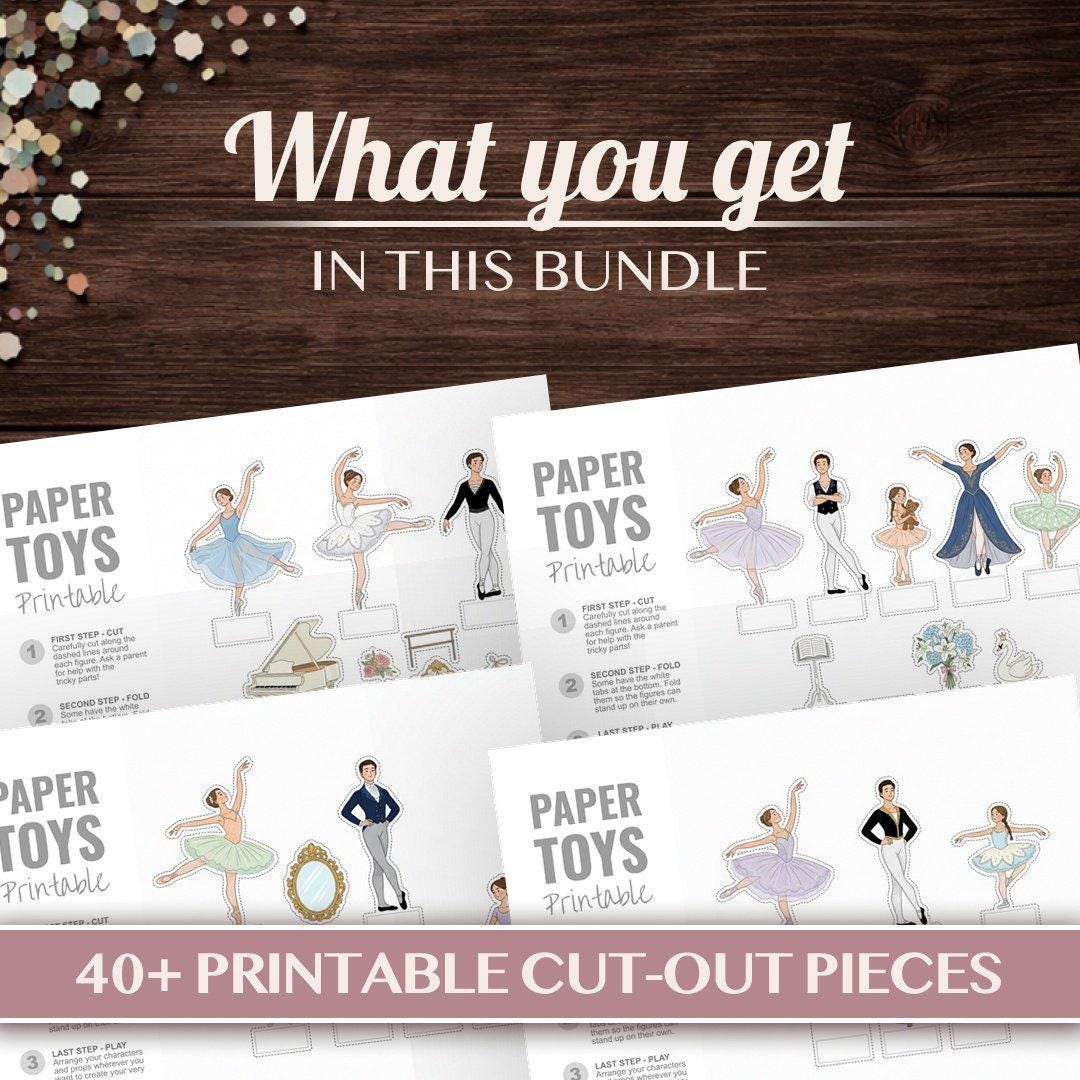 Ballet Printable Paper Toy Bundle - Ballerina Cut Out Craft Activity - Etsy