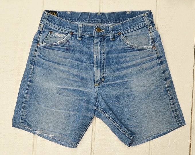 Vintage Lee Cut off Shorts Distressed Denim Frayed Jeans W 33 - Etsy
