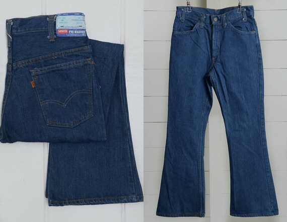 70s Levis 646 Deadstock Orange Tag Big Bells Dark