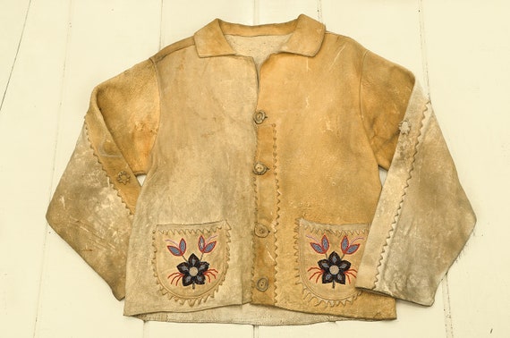 1800s Cree Indian Jacket Beaded Moosehide Plains I