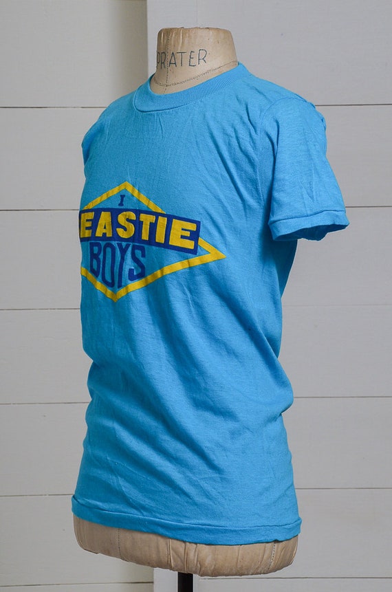 1980s Beastie Boys Bootleg Hip Hop Blue Cotton T … - image 3