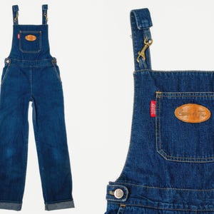 Macacão jeans Chemin De Fer dos anos 70 com gancho de latão e suéter estilo Boho XXS