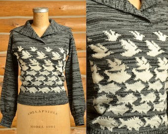 1970s MC Escher Sky and Water Space Dye Knit Sweater