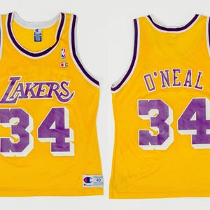 90s Shaquille O&#39;Neal #34 Los Angeles Lakers Champion Jersey Size 40