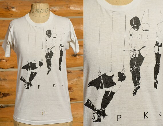 1980s SPK Punk T Shirt Bondage Suspension T Shirt