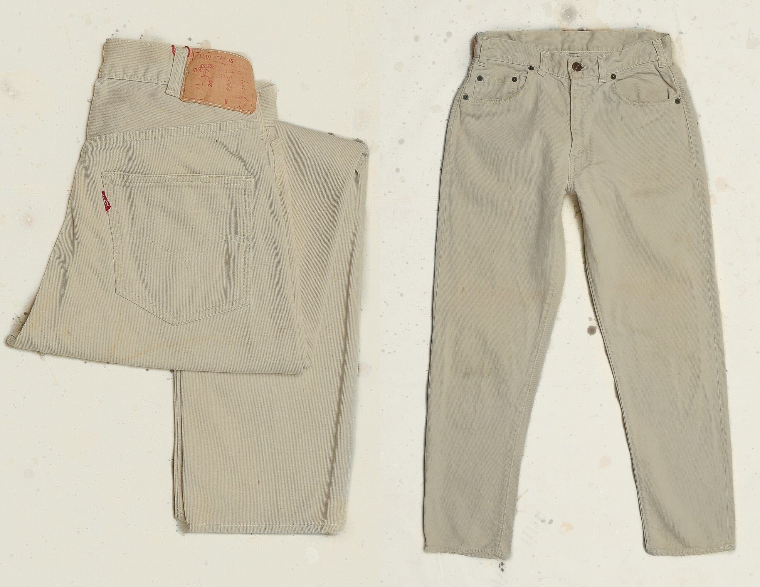 1960s Levis Big E 911B Beige Pique Corduroy Cotton Tapered 1960s Levis Big E 911B Beige Pique Corduroy Cotton Tapered