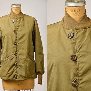 1940s Pile Jacket WWll Army Green Cotton USN Military Jacket