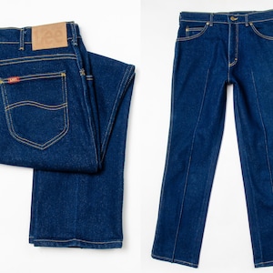 1970s Lee Riders Blue Denim High Waisted Western Jeans 32 x 31