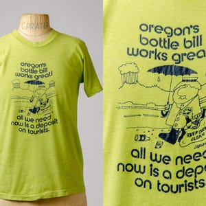 70er Jahre Portland Croutier Flasche Bill Cartoon T Shirt