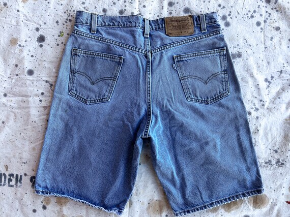 Vintage Levis 550 Distressed Denim Jean Shorts W … - image 5