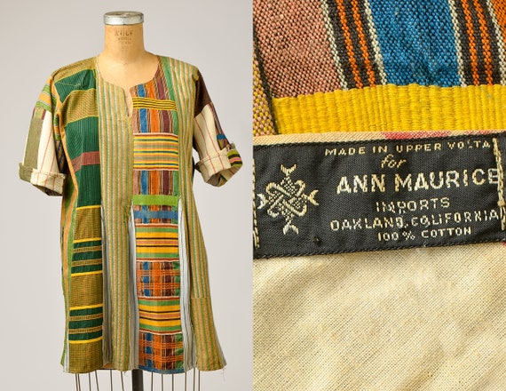 1960s African Patchwork Shirt Made in Togo Tradit… - image 1