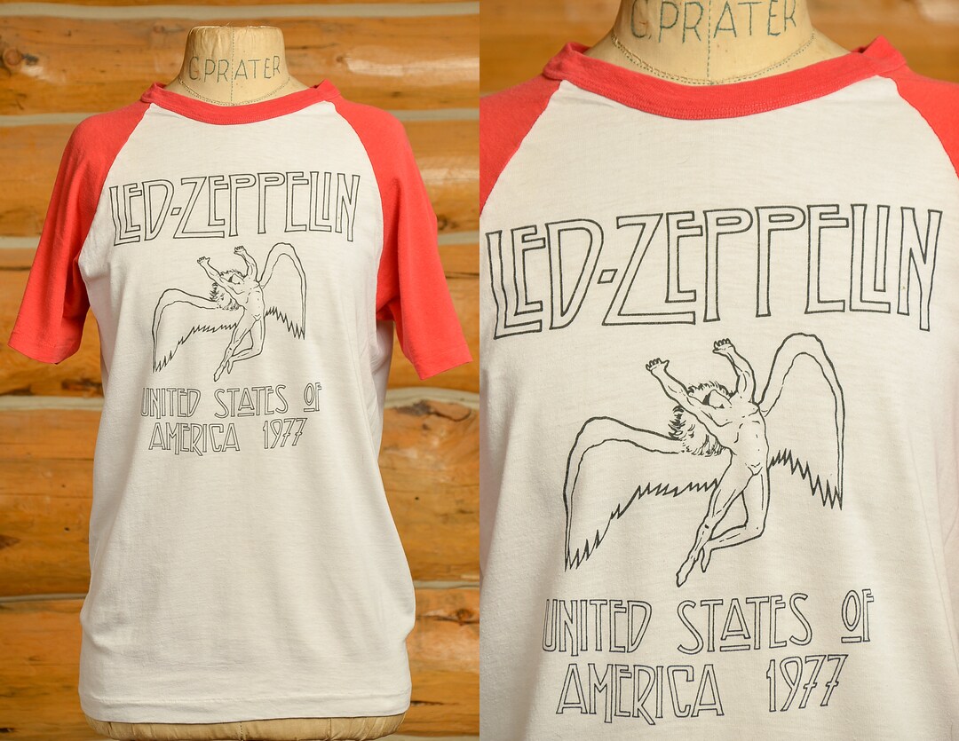 1970s Led Zeppelin 1977 United States of America Cotton T 1970s Led Zeppelin 1977 United States of America Cotton T