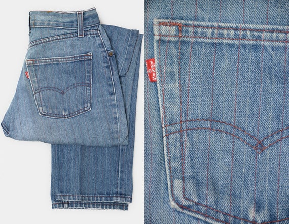 pinstripe levi jeans