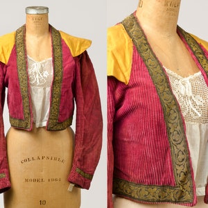 1920s Bohemian Corduroy Crop Jacket