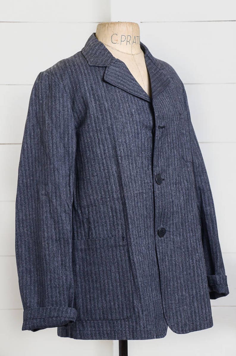 1940s Deadstock French Chore Jacket Workwear Herringbone Weave Etsy