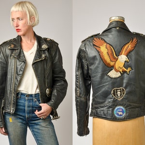 Mens Embossed Eagle Leather Motorcycle Jacket MLSJ24 – Leather Supreme