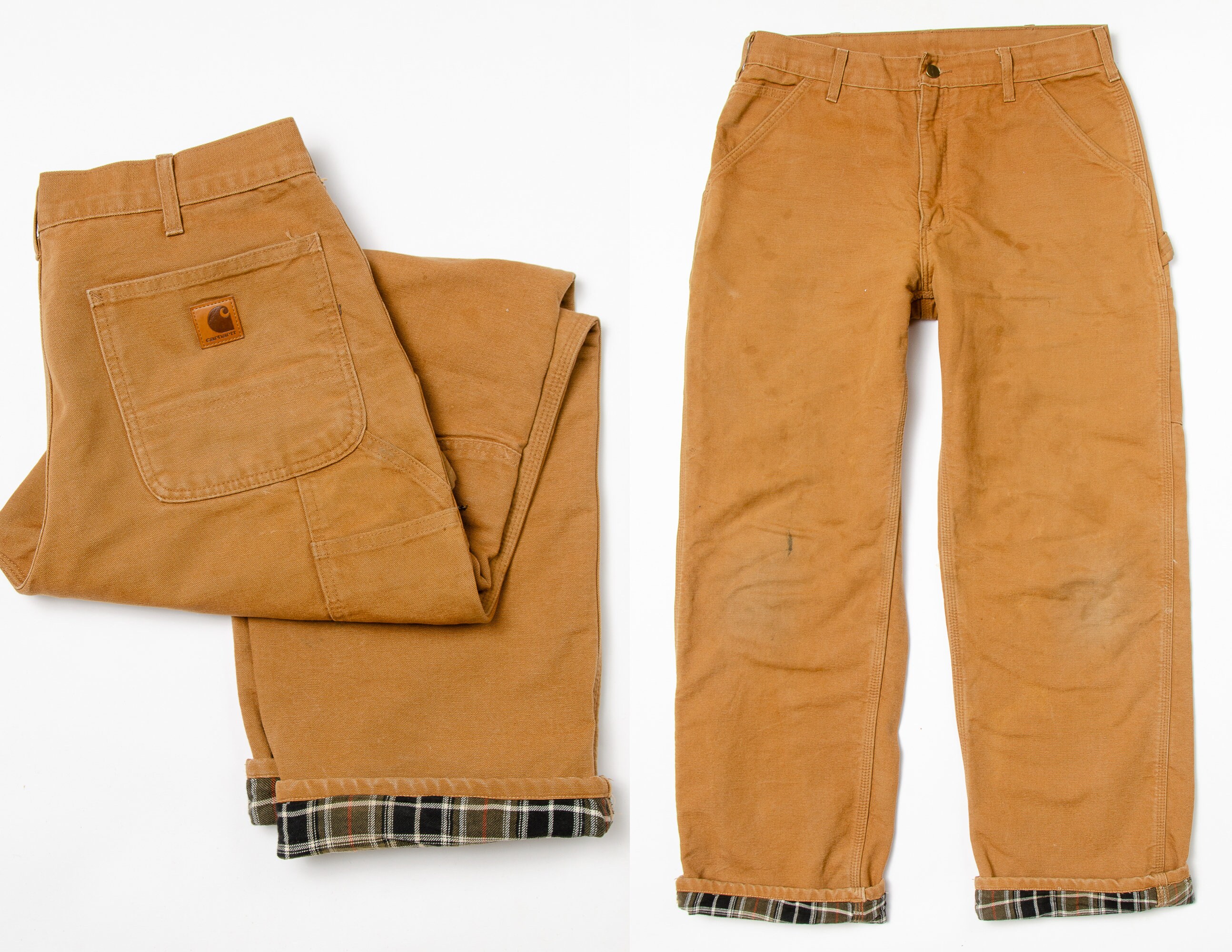 Carhartt double front flannel lined pants hotsell