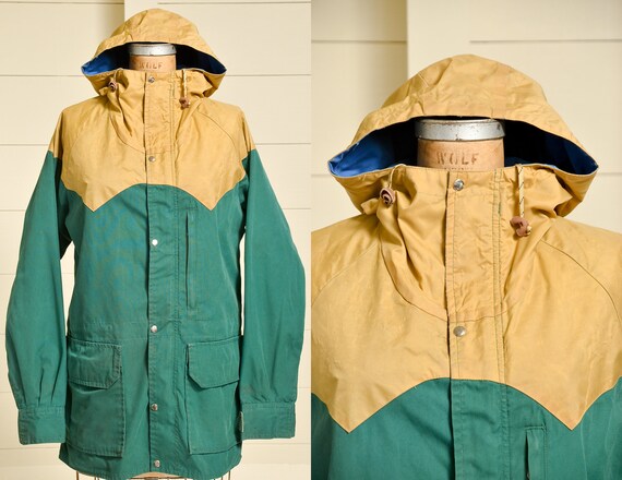 1980s Parka Two Tone Anorak Hooded Mountain Windbr