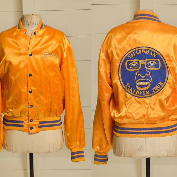 1980s Yellowman Tour Jacket Rare Early Rasta Yellow Satin Jacket