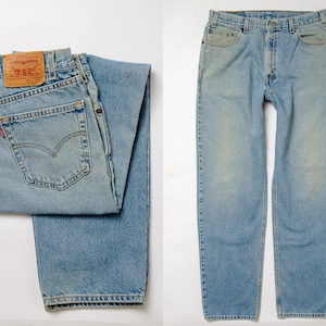 90s Levis 468 Loose Fit Light Wash Blue Denim Jeans 35 x 34