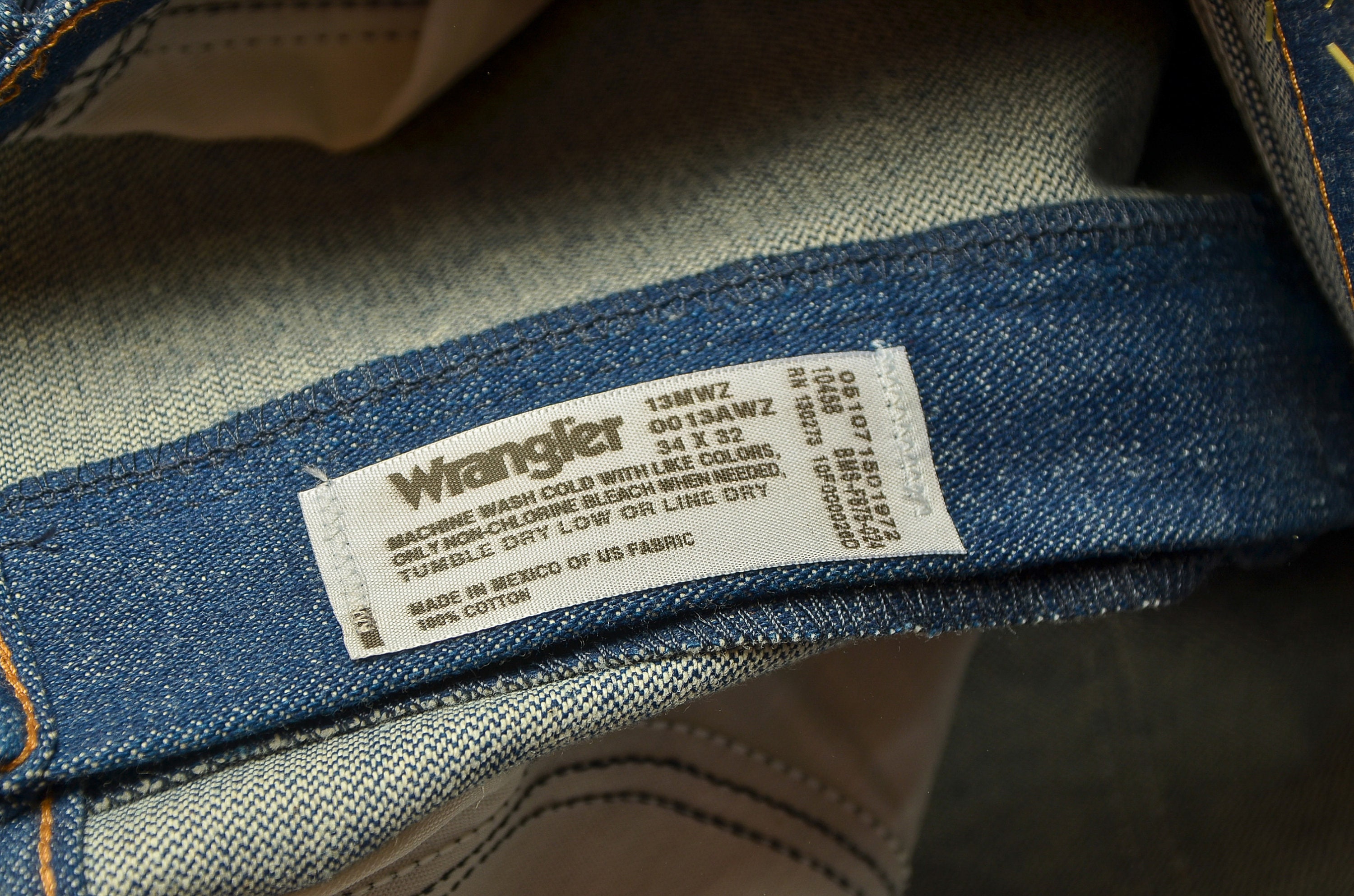 Vintage Wrangler Deadstock Jeans Dark Blue Denim Made in USA Vintage Wrangler Deadstock Jeans Dark Blue Denim Made in USA
